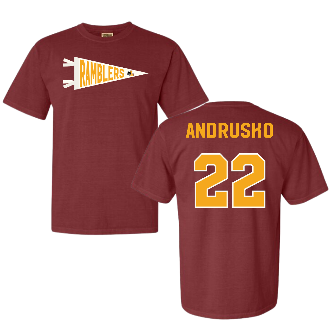 Loyola University-Chicago Soccer Maroon Pennant Comfort Colors Tee - #22 Matthew Andrusko