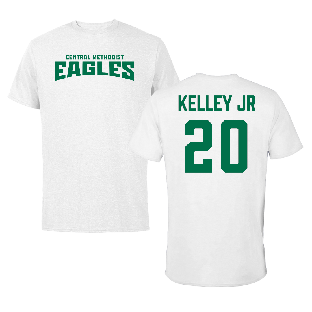Central Methodist University Football White Classic Tee - #20 Derrick Kelley Jr
