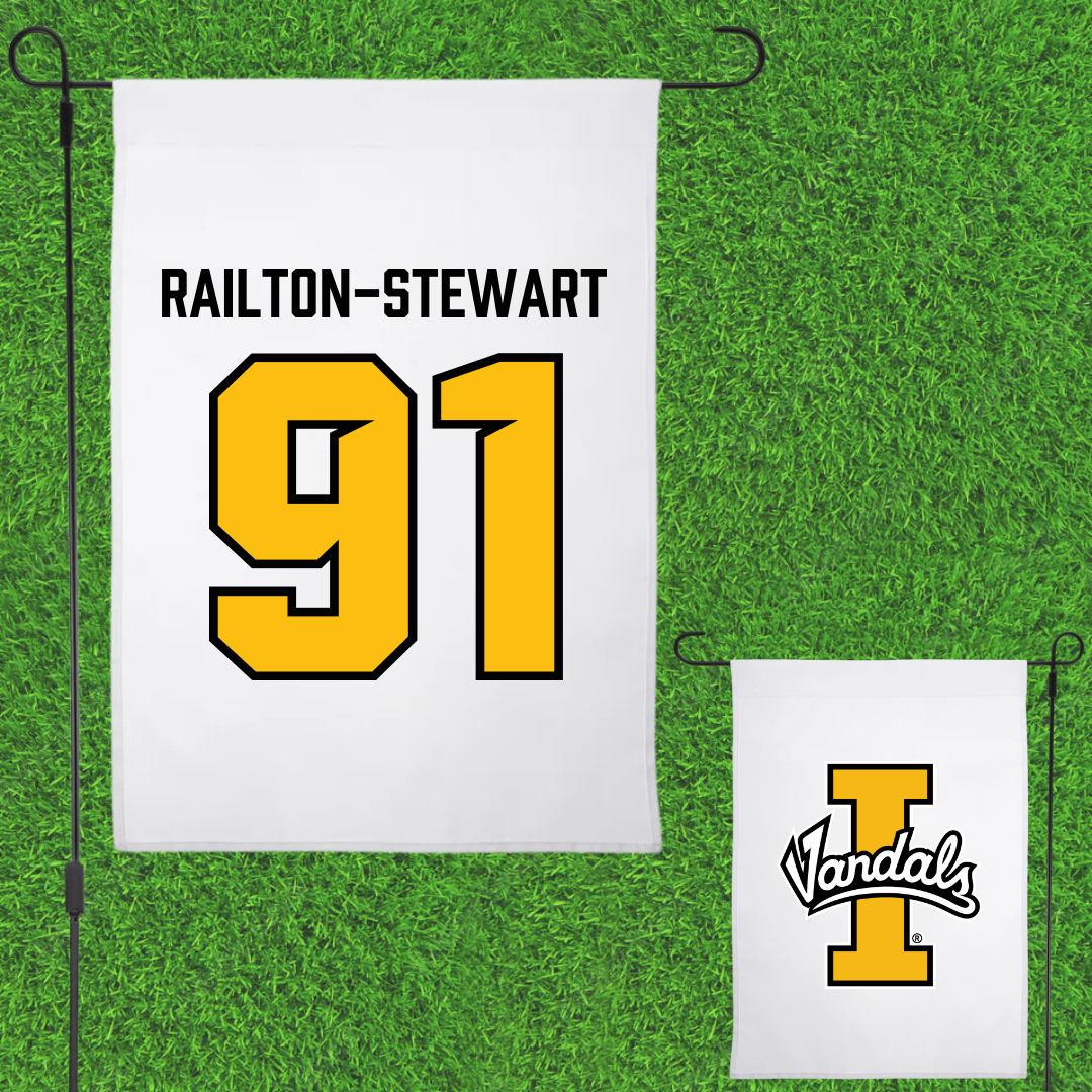 University of Idaho Football White Garden Flag - #91 Malakai Railton-Stewart