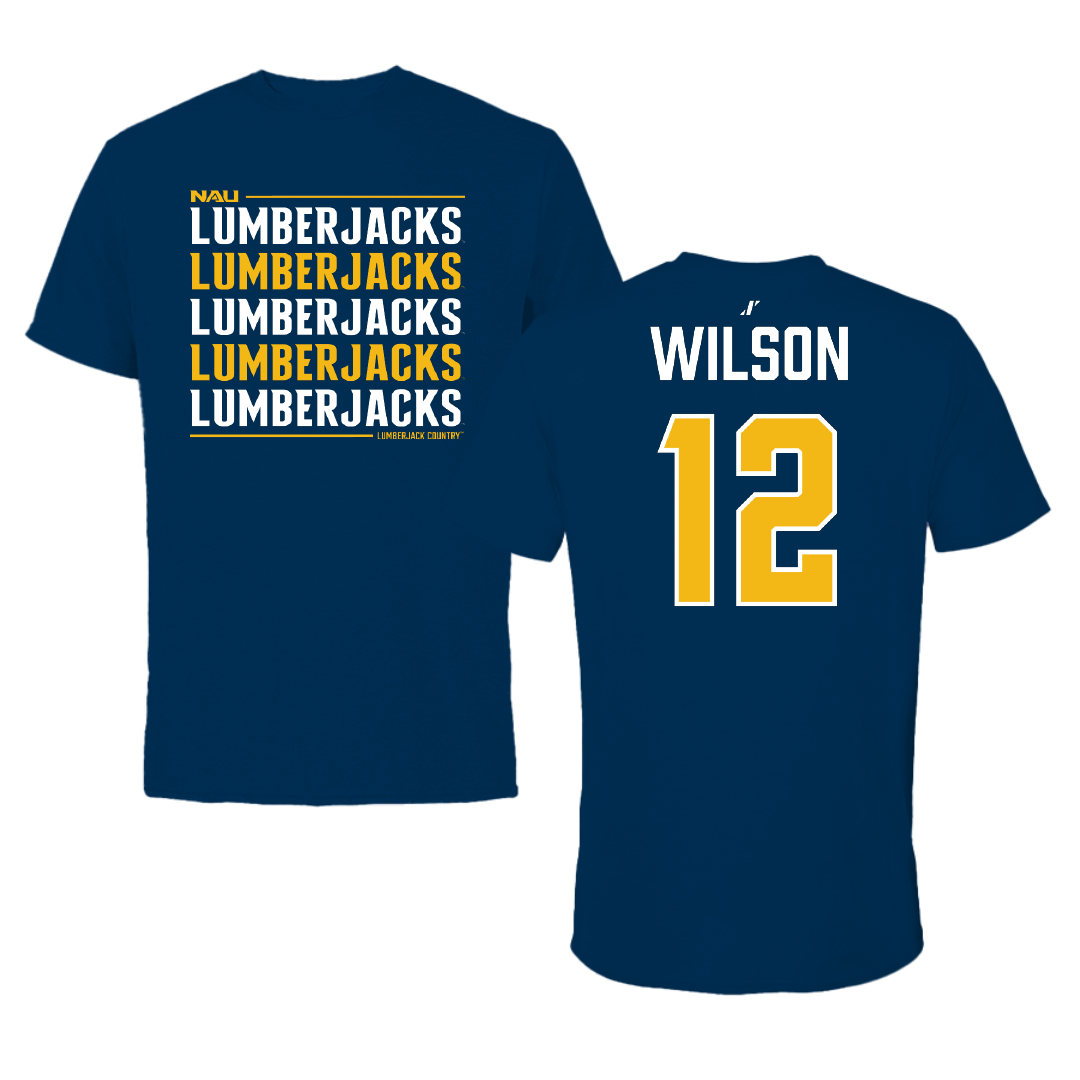 Northern Arizona University Volleyball (W) Navy General Performance Tee - #12 Laney Wilson