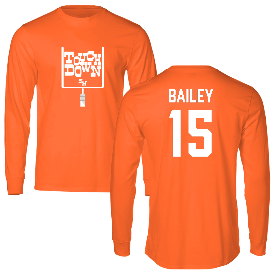 Sam Houston State University Football Orange Touchdown Long Sleeve - #15 DJ Bailey