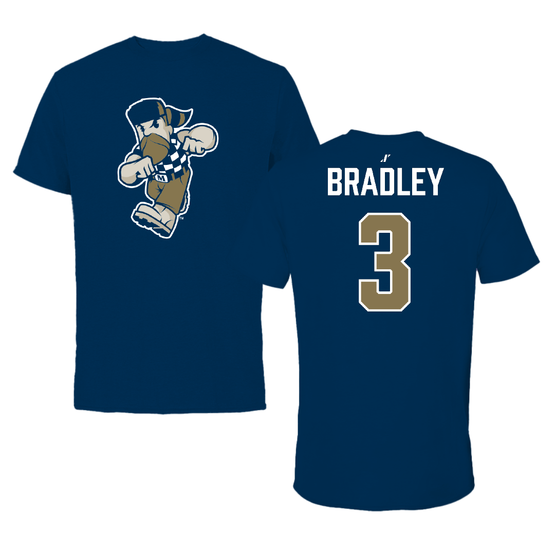 Mount St. Mary's University Flag Football (W) Navy Tee - #3 Miracle Bradley