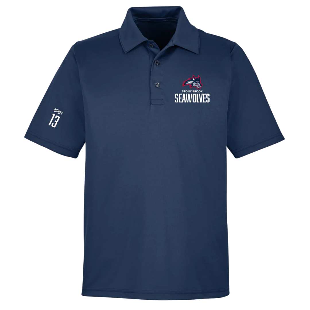 Stony Brook University Lacrosse (M) Navy Polo - #13 Will Birney