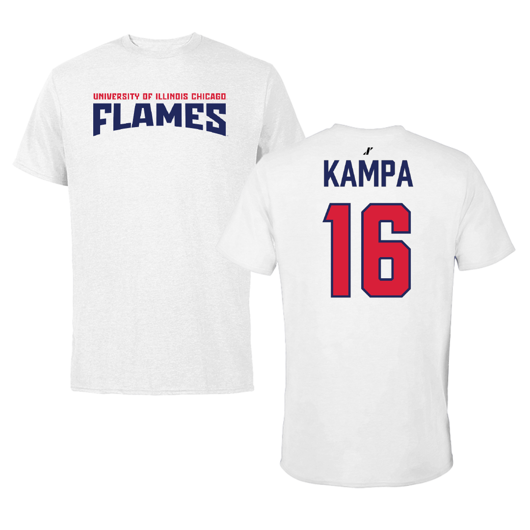 UIC Baseball White Classic Performance Tee - #16 Ashton Kampa