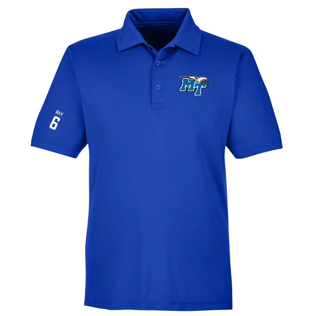 Middle Tennessee State University Baseball Blue Polo - #6 Keaton Ray