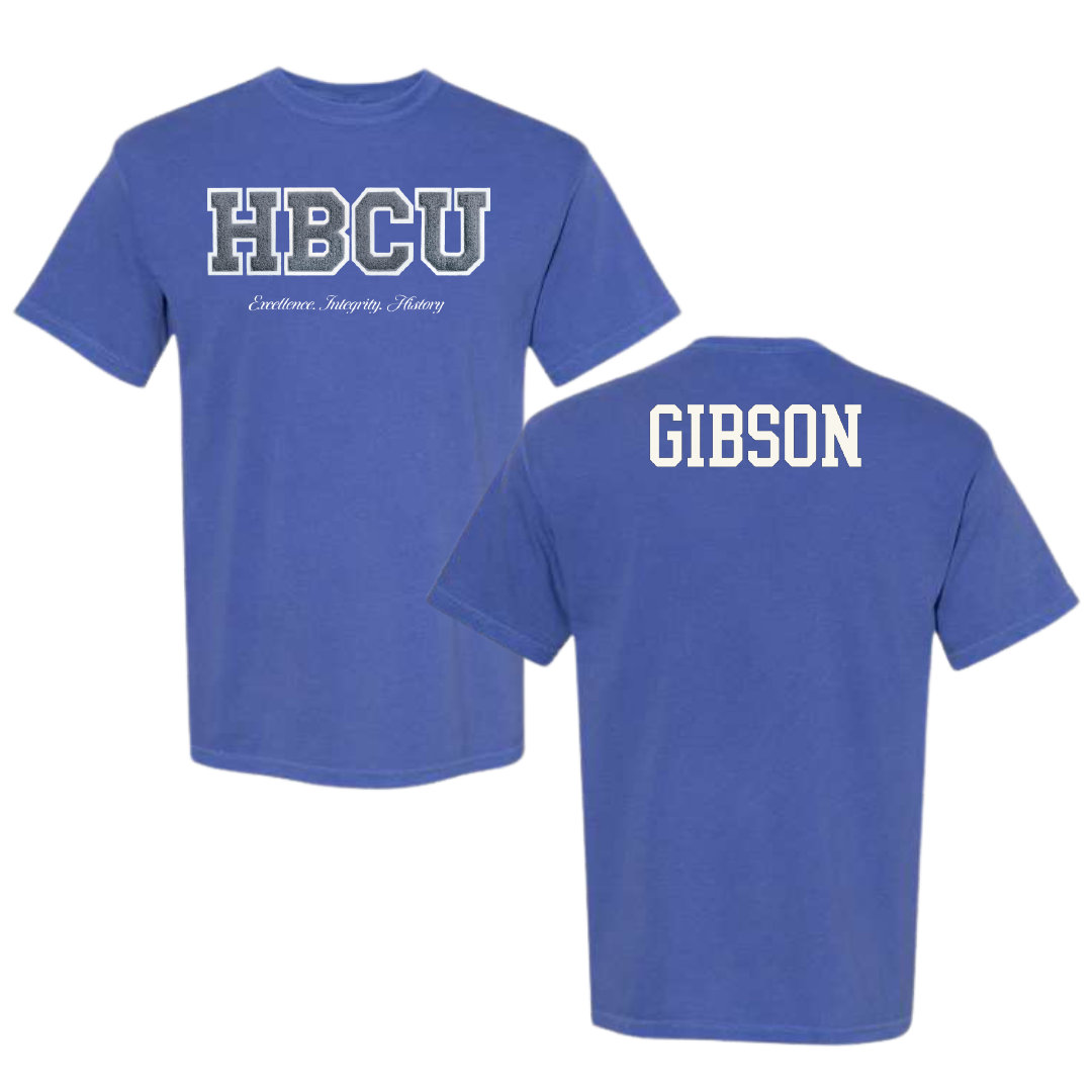 Hampton University TF and XC Blue HBCU Varsity Comfort Colors Tee - Daven Gibson