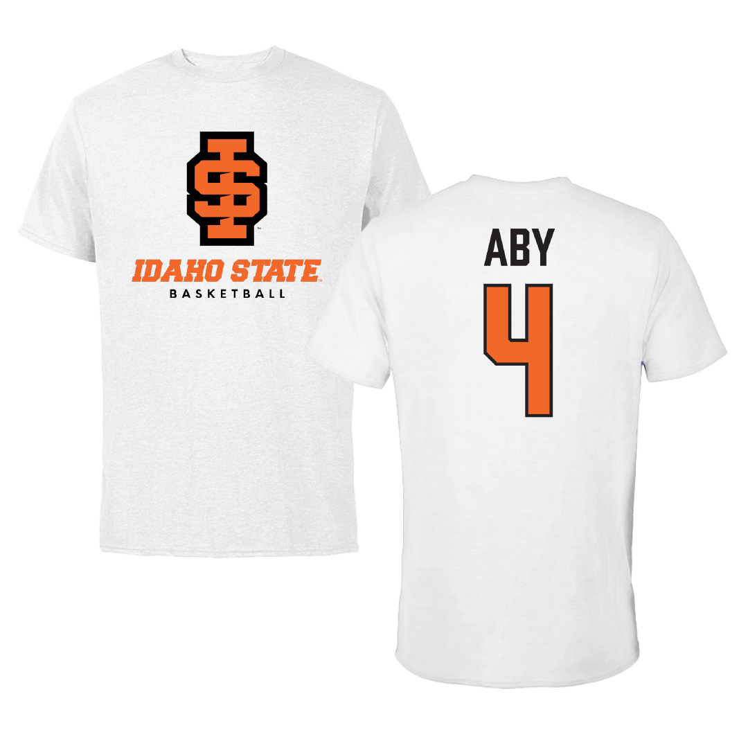 Idaho State University Basketball White Performance Tee - #4 Alyse Aby