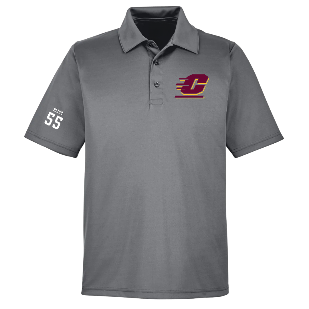 Central Michigan University Football Light Gray Polo - #55 Ryan Blum
