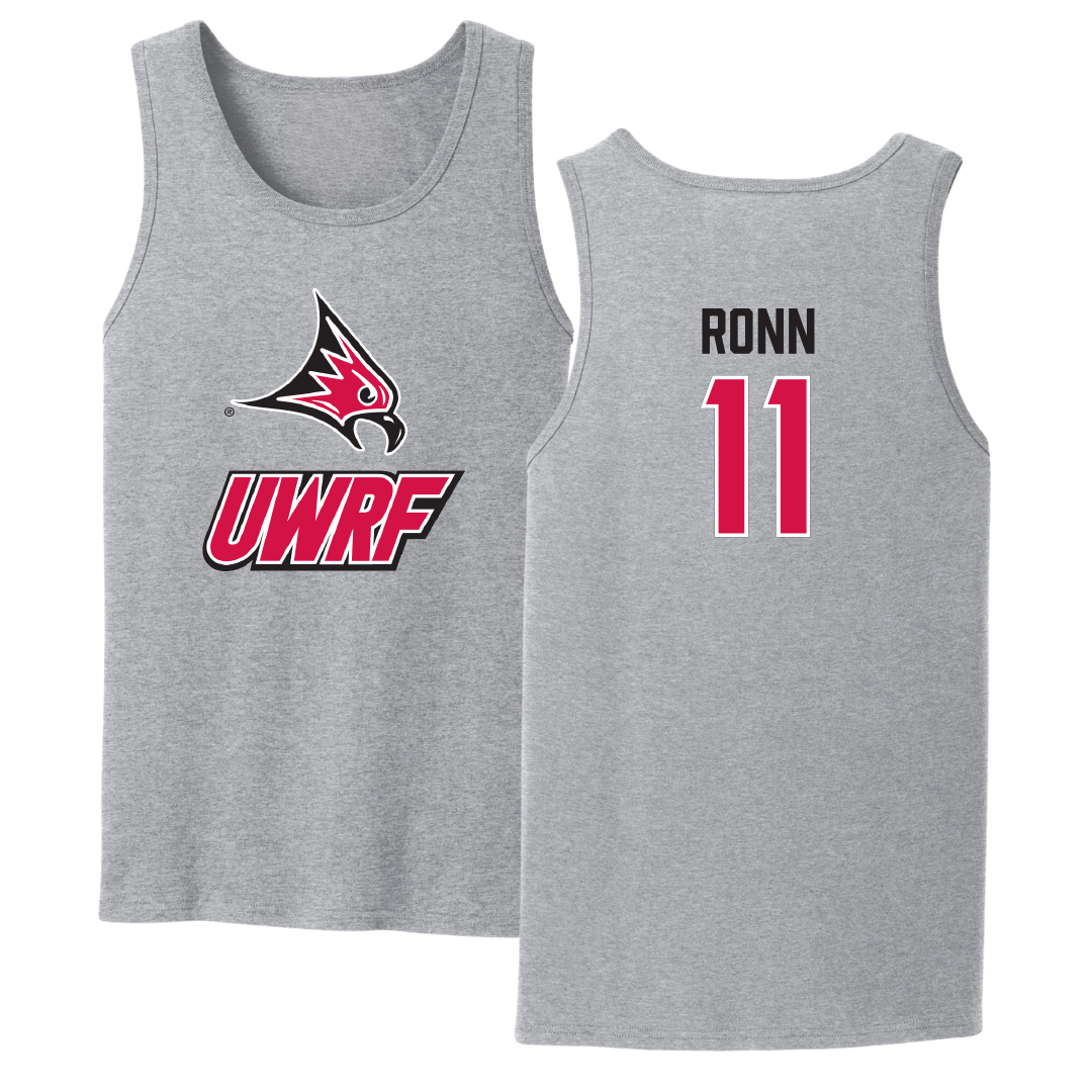 University of Wisconsin-River Falls Ice Hockey Sport Gray Tank Top - #11 Kaitlyn Ronn