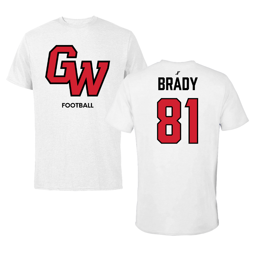 Gardner-Webb University Football White Performance Tee - #81 Sean Brady