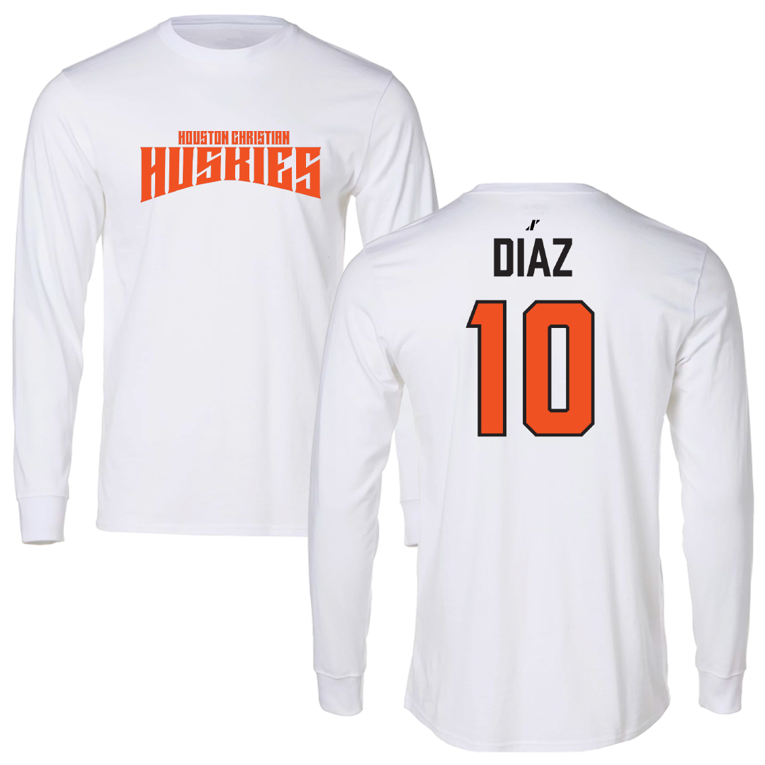Houston Christian University Soccer White Classic Long Sleeve - #10 Jasmine Diaz