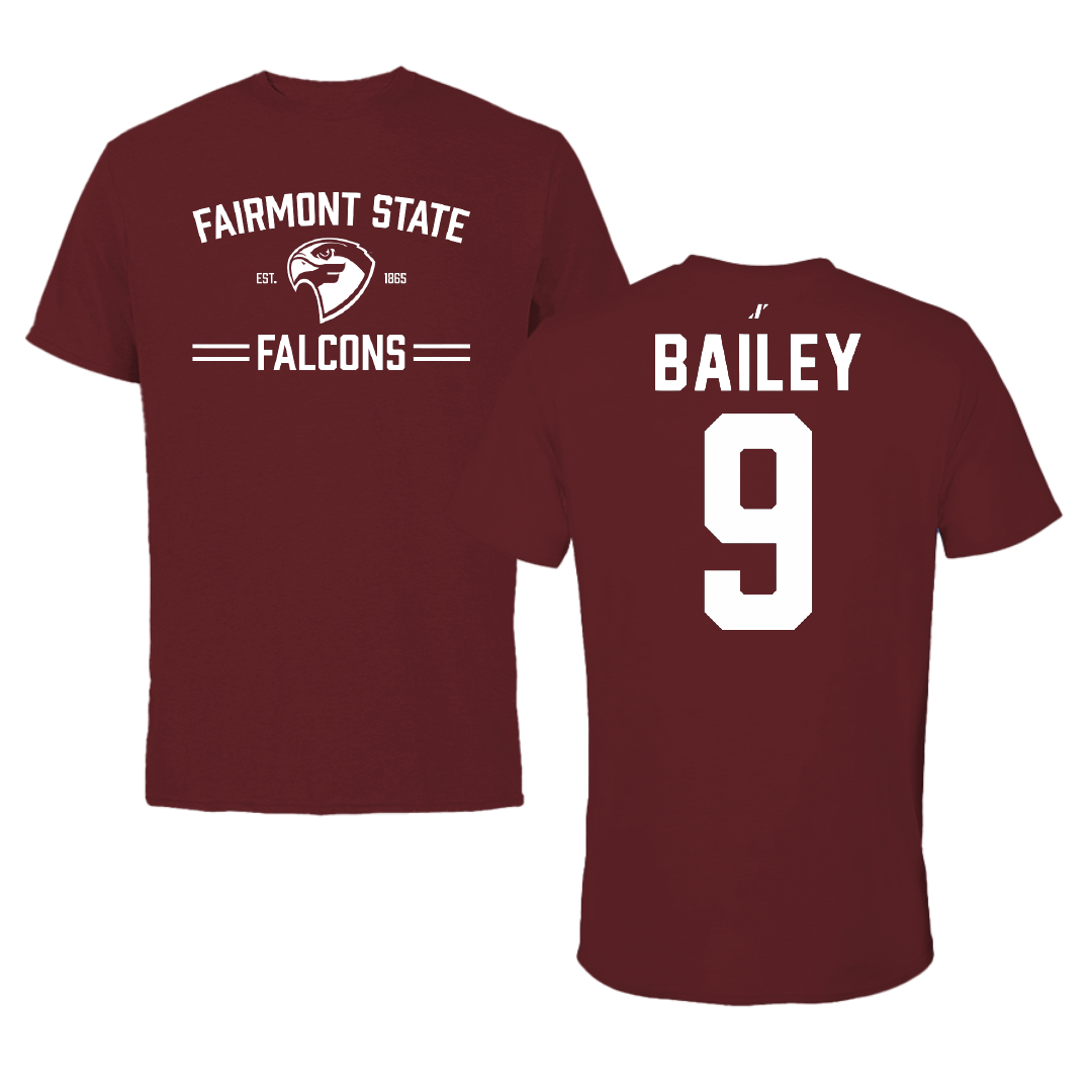 Fairmont State University Baseball Maroon General Performance Tee - #9 Connor Bailey