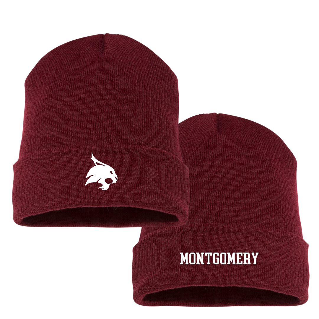 Texas State University Soccer (W) Maroon Beanie - #3 Alexis Montgomery