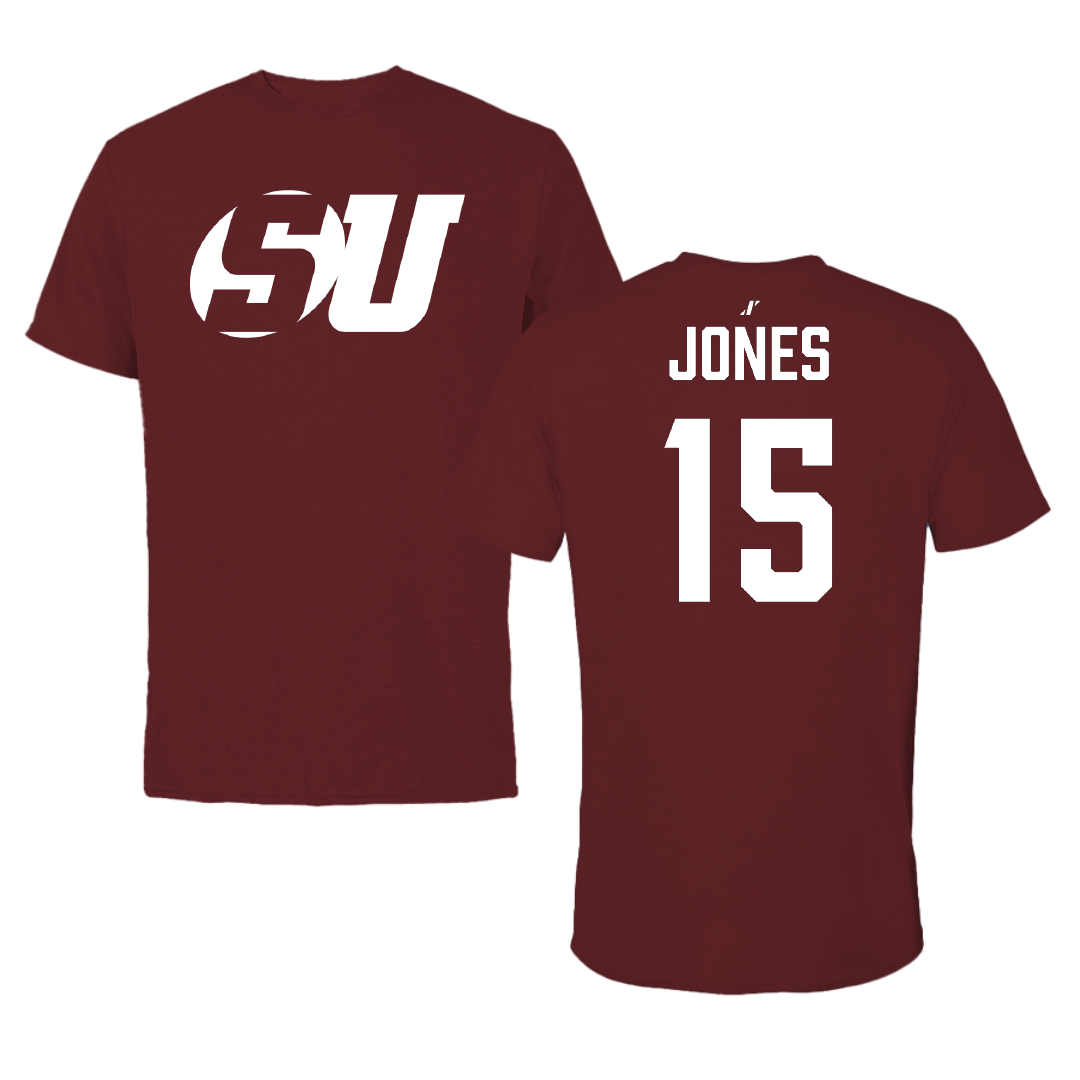 Schreiner University Football Maroon Performance Tee - #15 Cade Jones