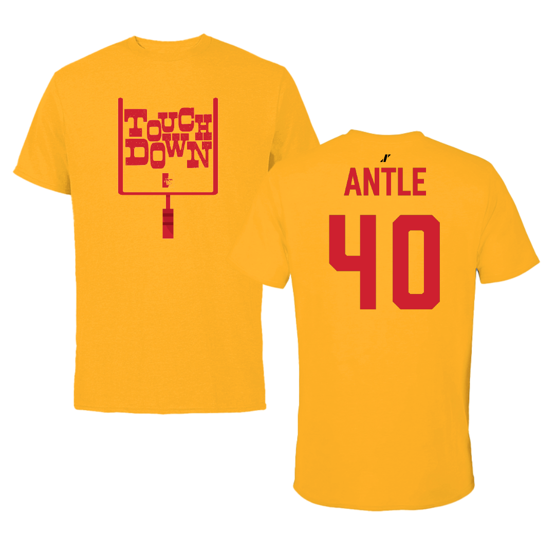 Pittsburg State University Football Gold Touchdown Tee - #40 Tyler Antle
