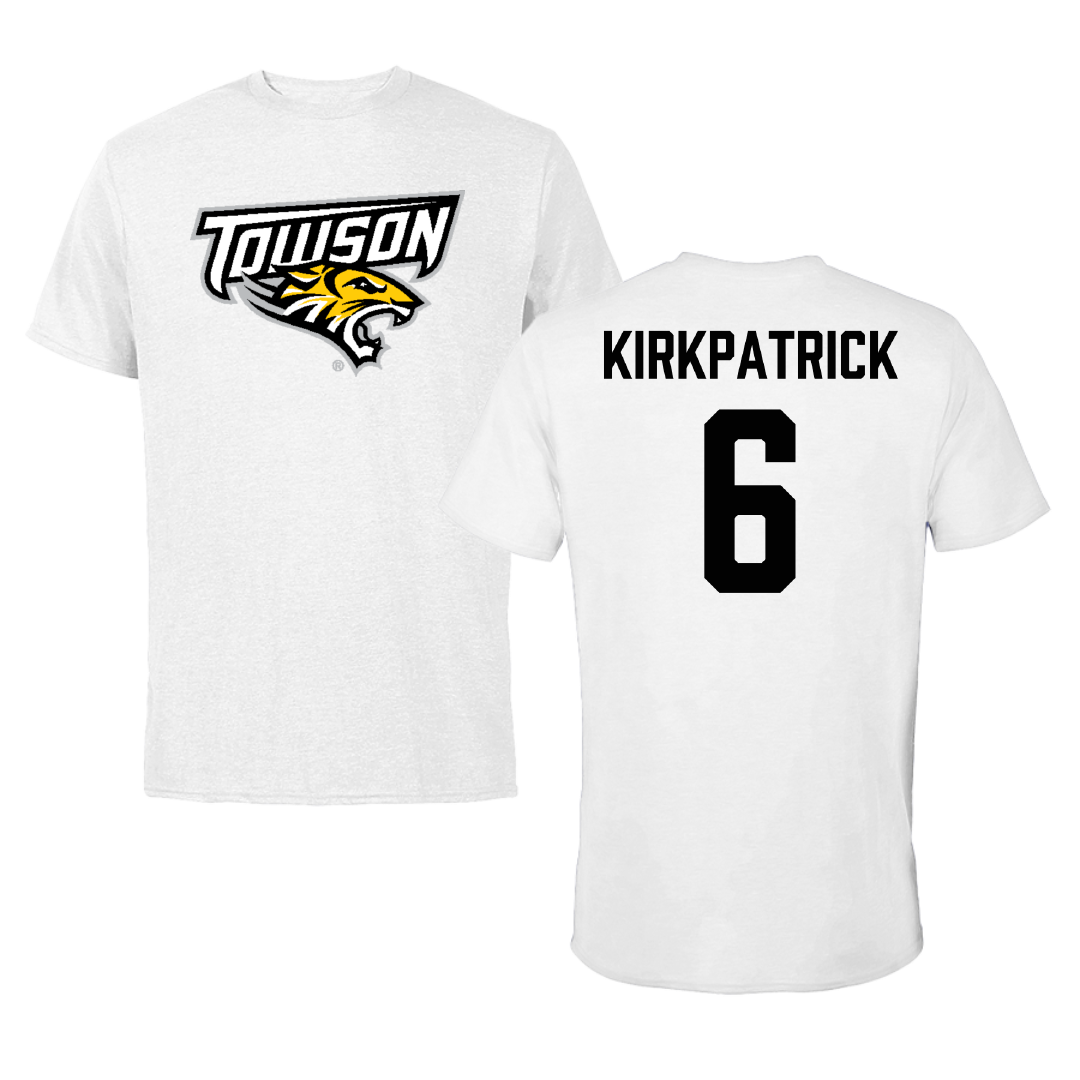 Towson University Soccer (W) White Tee - #6 Emily Kirkpatrick