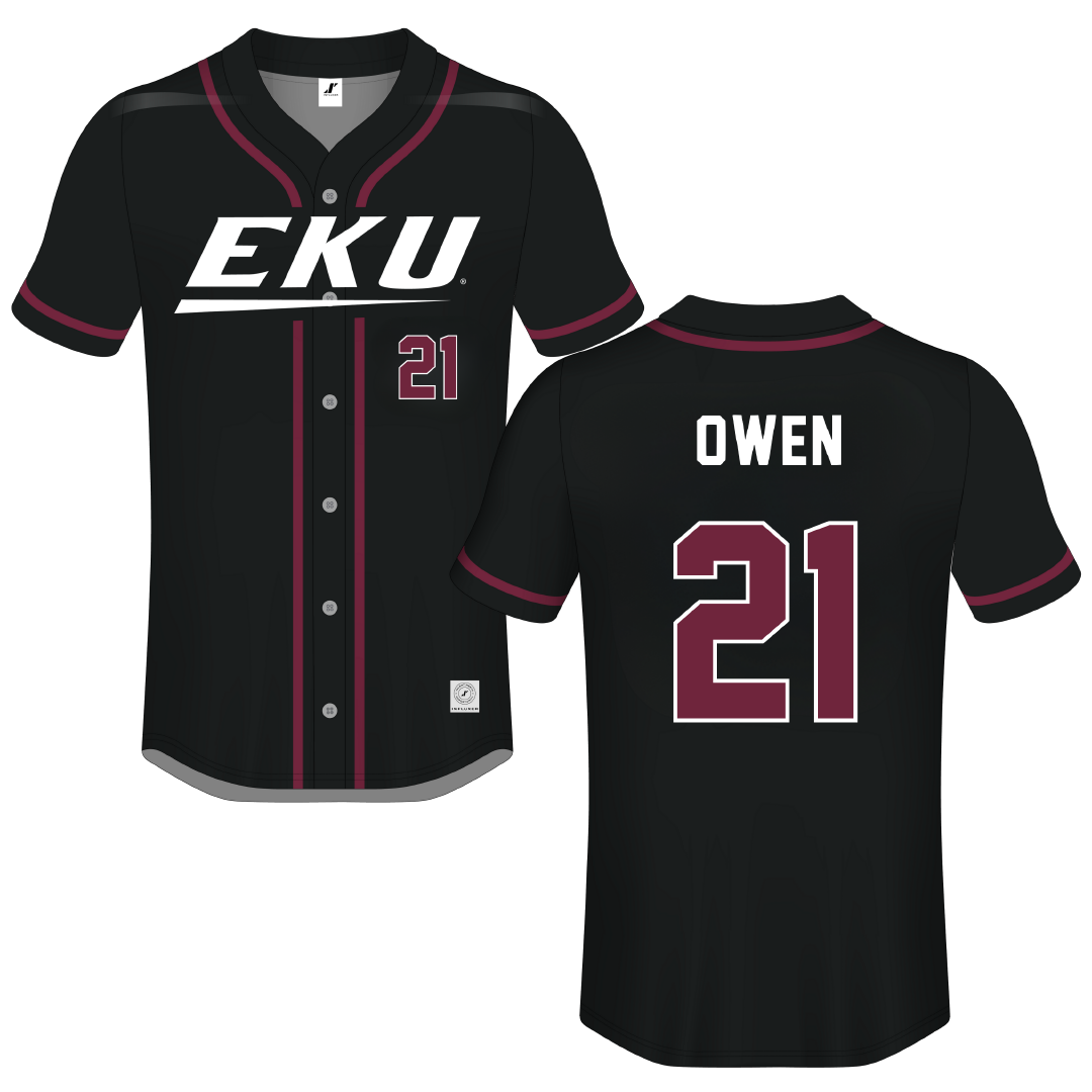 Eastern Kentucky University Black Button-Down Jersey - #21 Jocelyn Owen