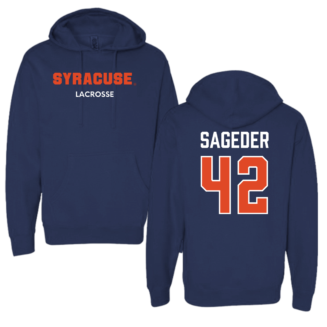 Syracuse University Lacrosse (M) Navy Hoodie - #42 Dylan Sageder