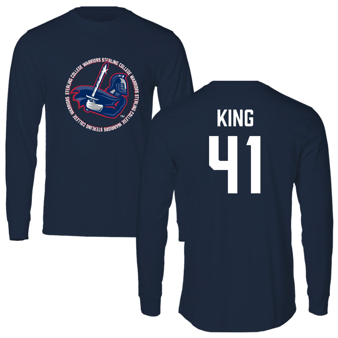 Sterling College Football Navy General Long Sleeve - #41 Marcello King
