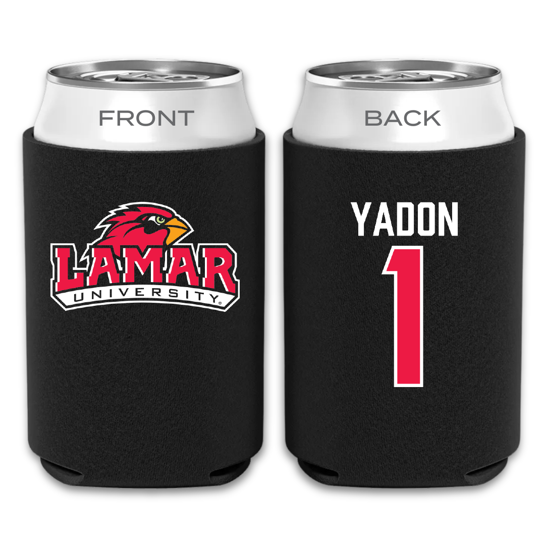 Lamar University Baseball Black Can Cooler - #1 Cameron Yadon