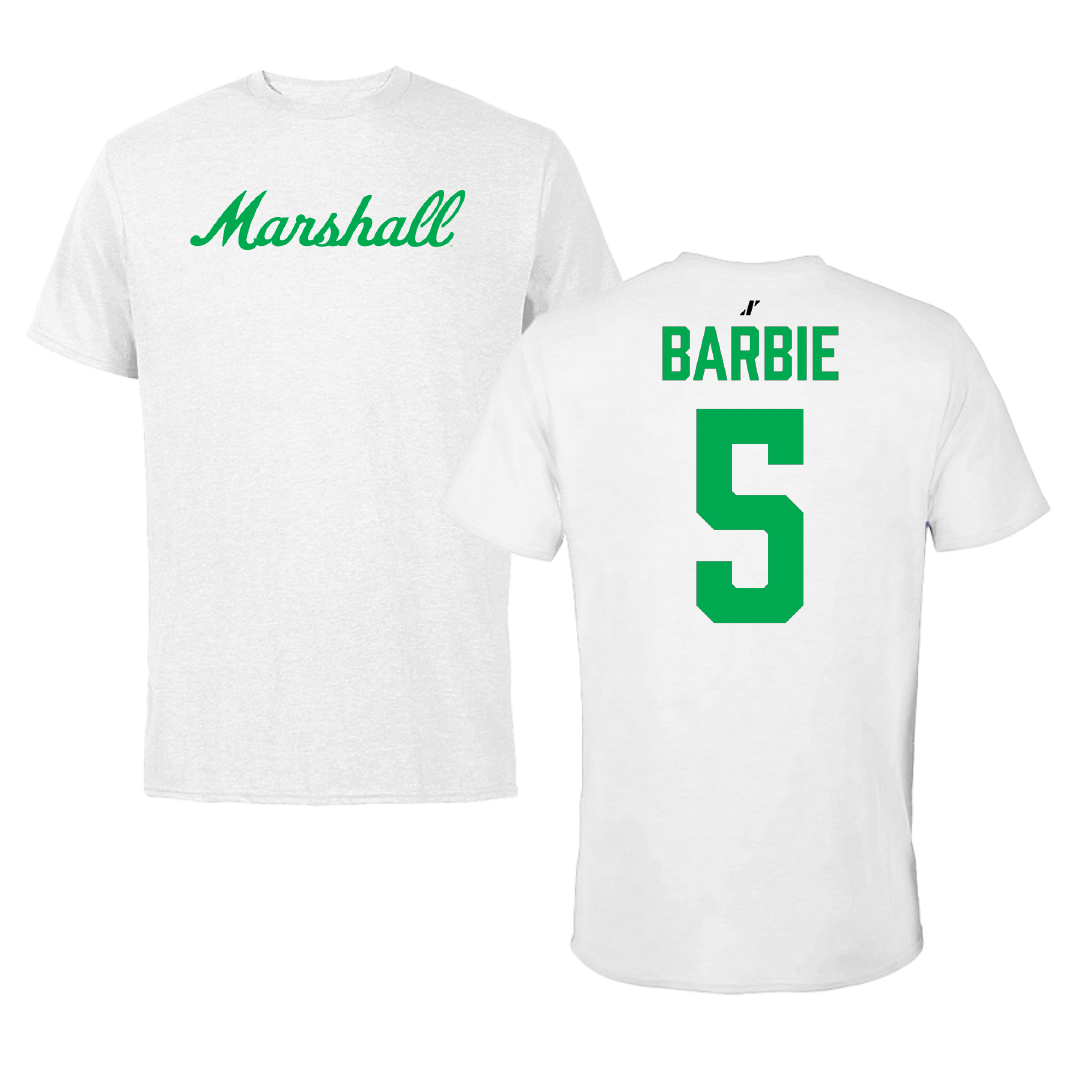 Marshall University Football White Tee - #5 Joshon Barbie
