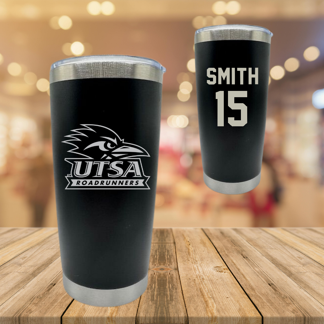 University of Texas at San Antonio Softball Black Stainless Steel Tumbler - #15 Reagan Smith