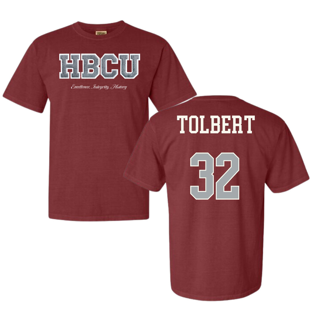 Alabama A&M University Volleyball (W) Maroon HBCU Varsity Comfort Colors Tee - #32 Ryann Tolbert
