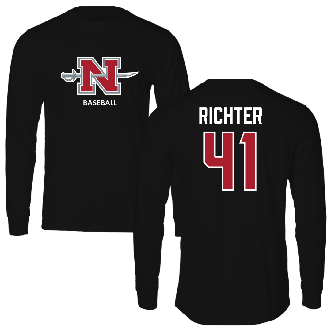 Nicholls State University Baseball Black Mascot Long Sleeve - #41 Chase Richter