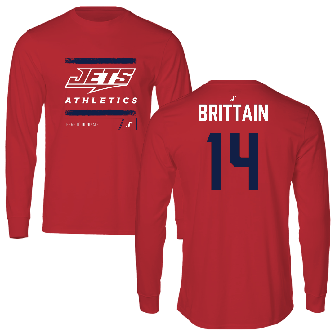 Newman University Baseball Red Dominate Long Sleeve - #14 Rayne Brittain