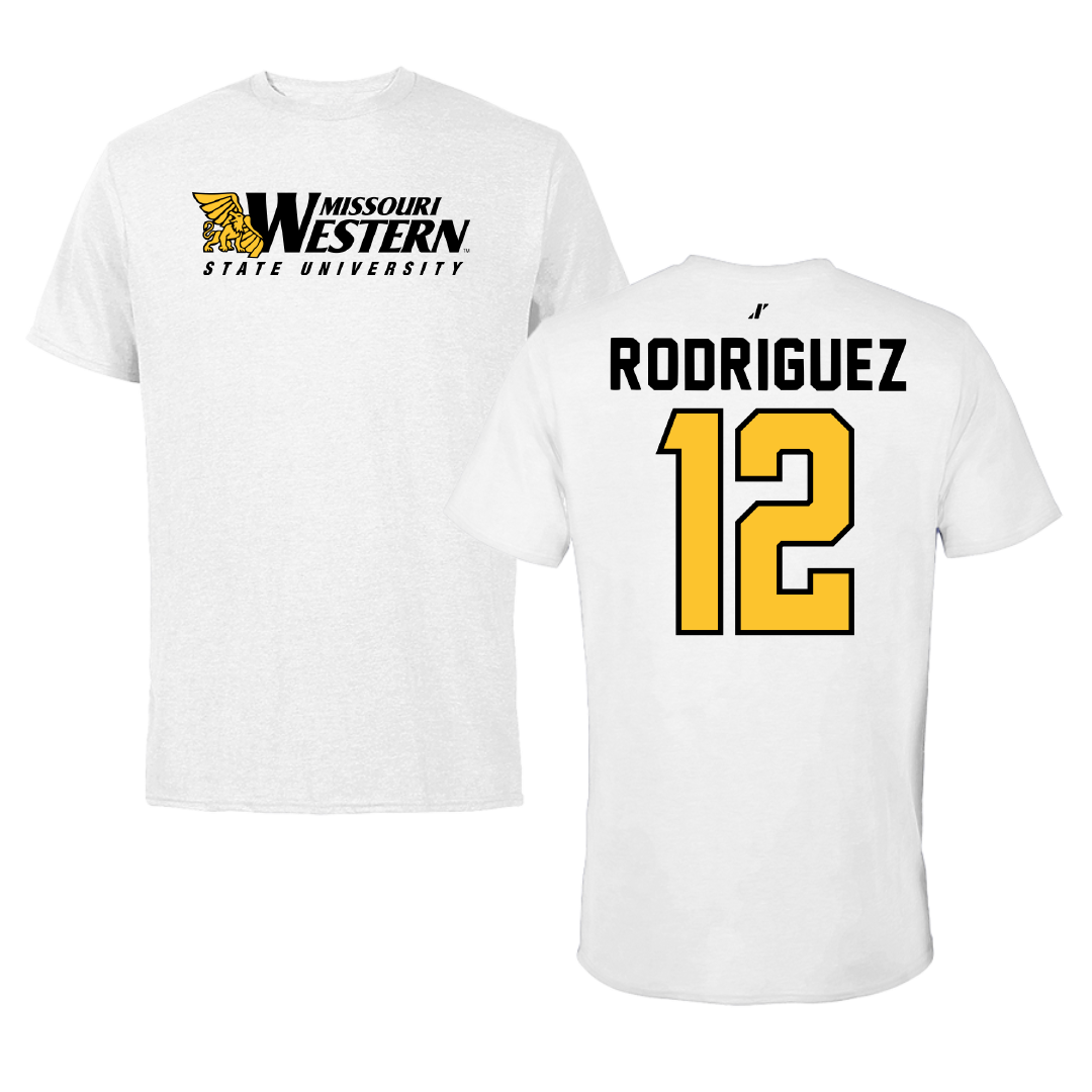 Missouri Western State University Baseball White Performance Tee - #12 Diego Rodriguez