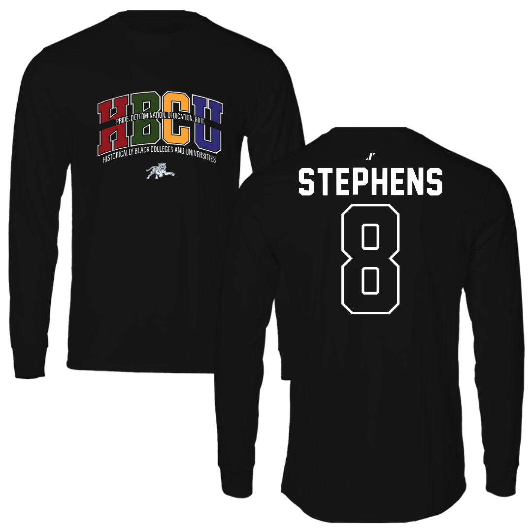 Jackson State University Softball Black HBCU Performance Long Sleeve - #8 Mari Stephens