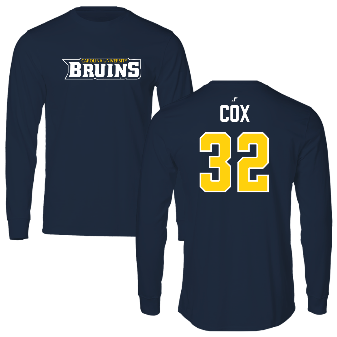 Carolina University Soccer (M) Navy Performance Long Sleeve - #32 Joseph Cox