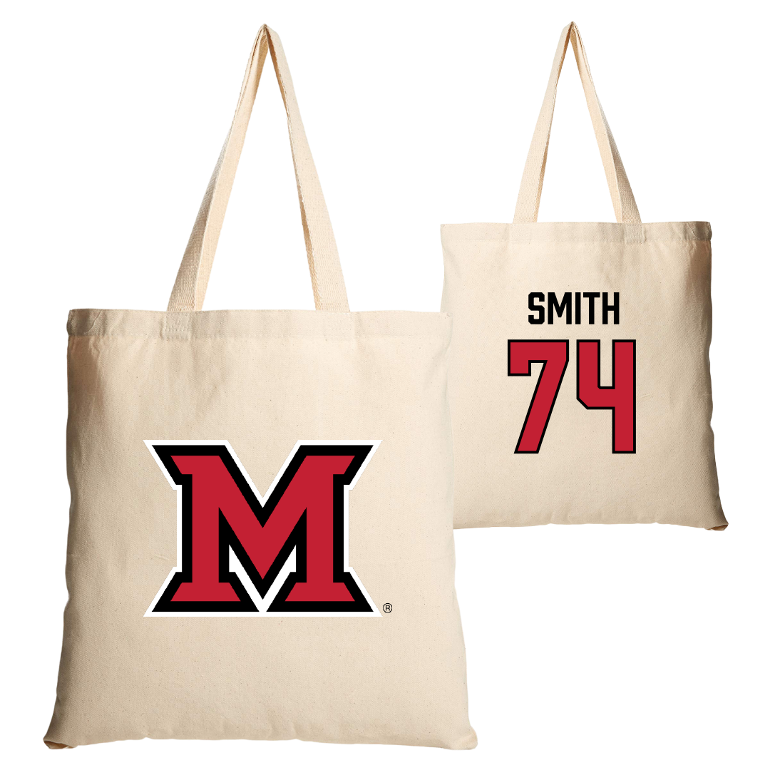 Miami University (Ohio) Football Tan Canvas Tote Bag - #74 Greg Smith