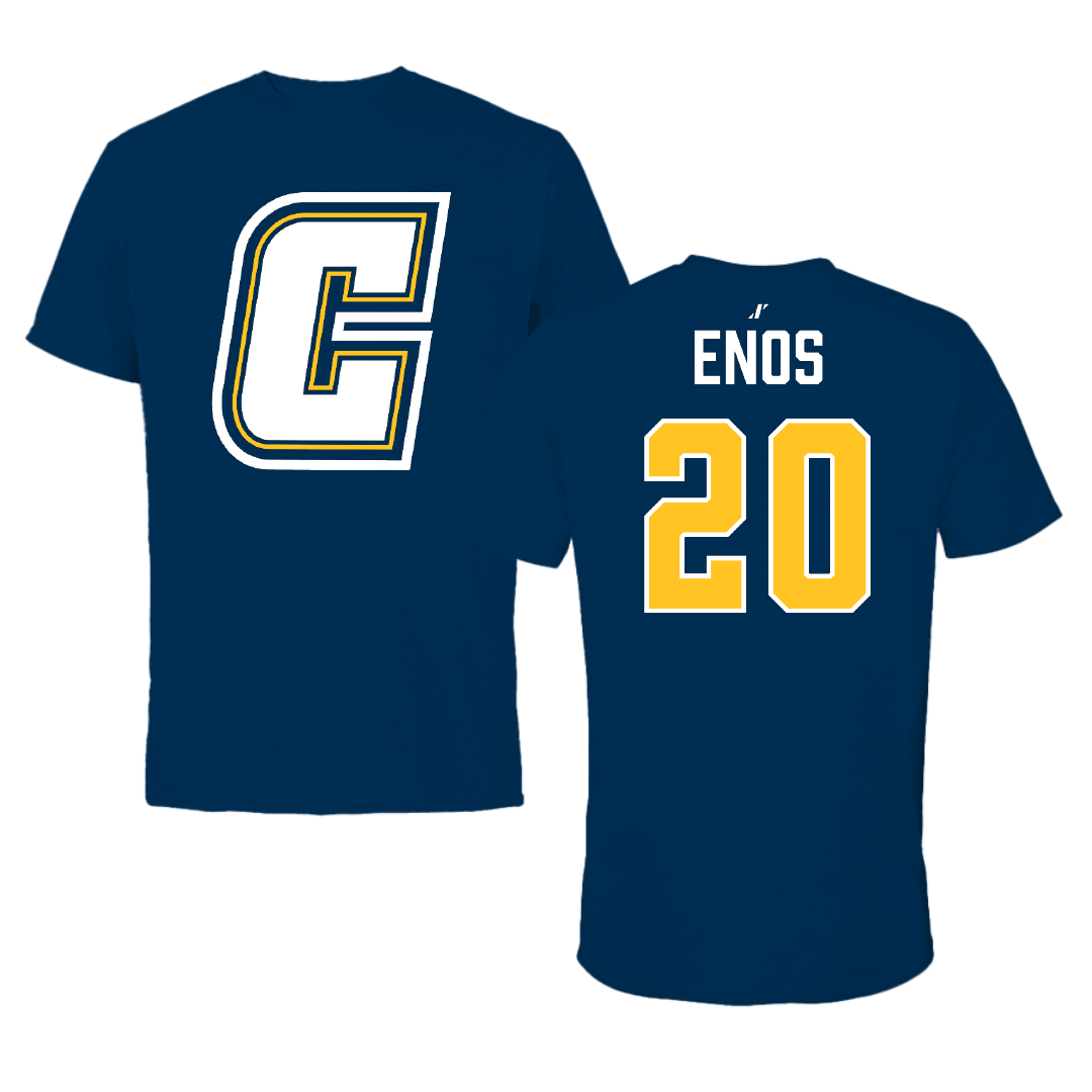 Coker University Basketball (M) Navy Tee - #20 Evan Enos