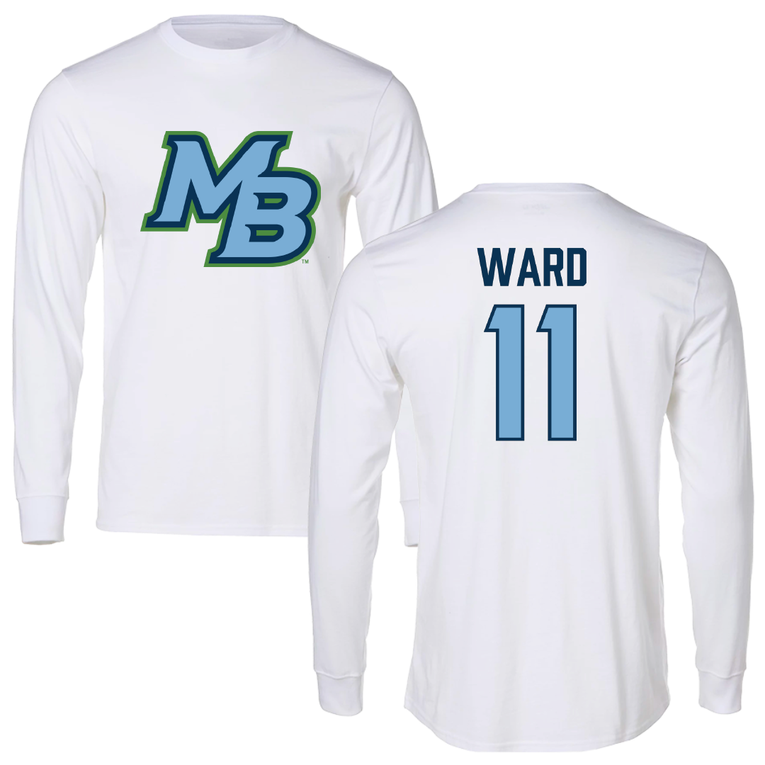 Cal State Monterey Bay Soccer White Performance Long Sleeve - #11 Mason Ward