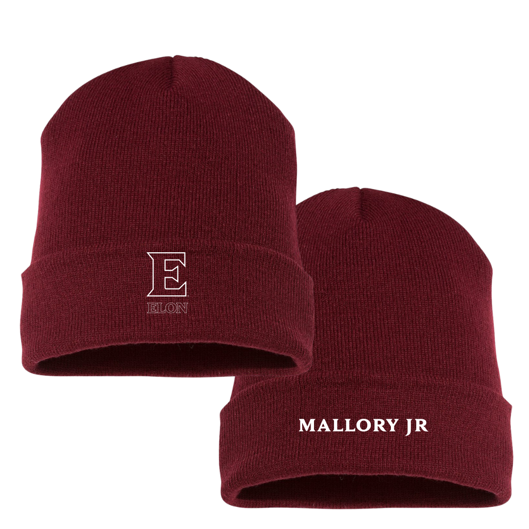 Elon University Baseball Maroon Beanie - #2 Kenny Mallory Jr