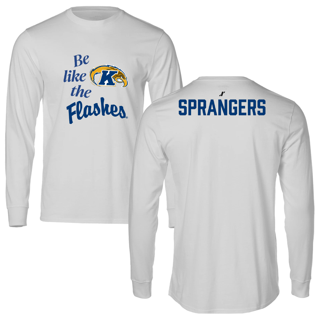 Kent State University TF and XC Light Gray Be Like Us Performance Long Sleeve - Hunter Sprangers