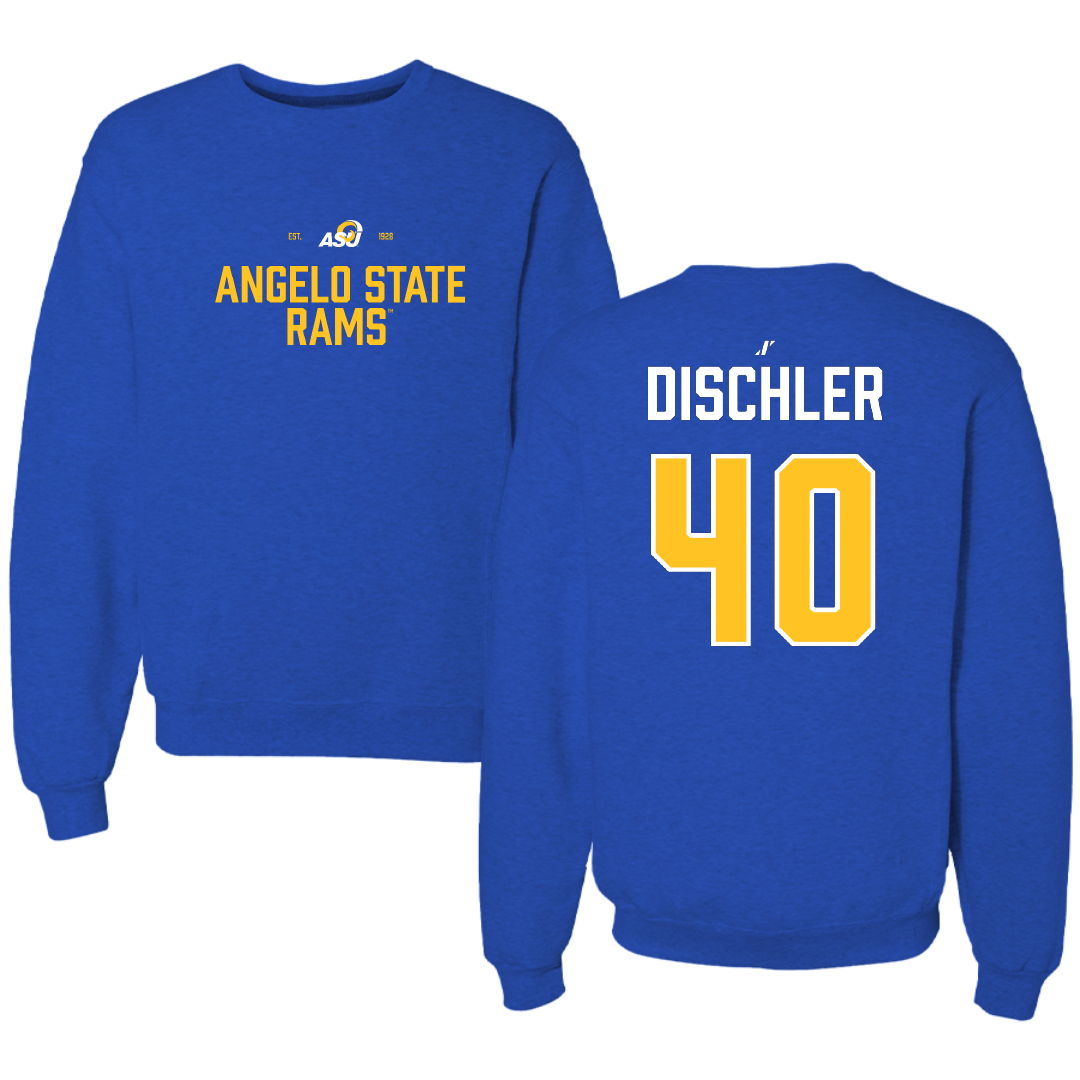 Angelo State University Football Blue General Crewneck - #40 Cameron Dischler