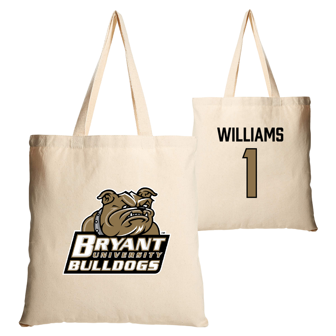 Bryant University Football Tan Canvas Tote Bag - #1 Keylijah Williams