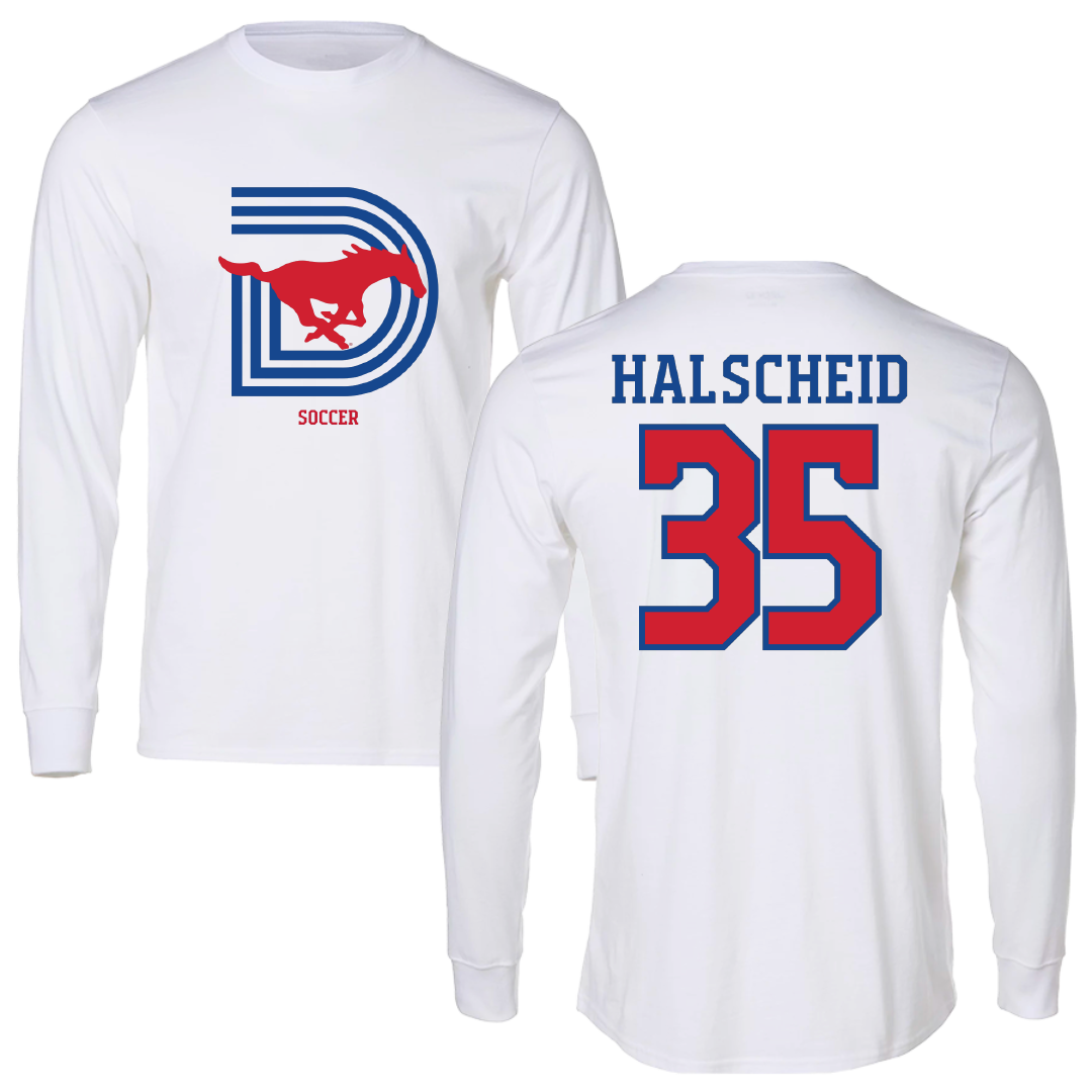 Southern Methodist University Soccer (W) White Long Sleeve - #35 Hayden Halscheid