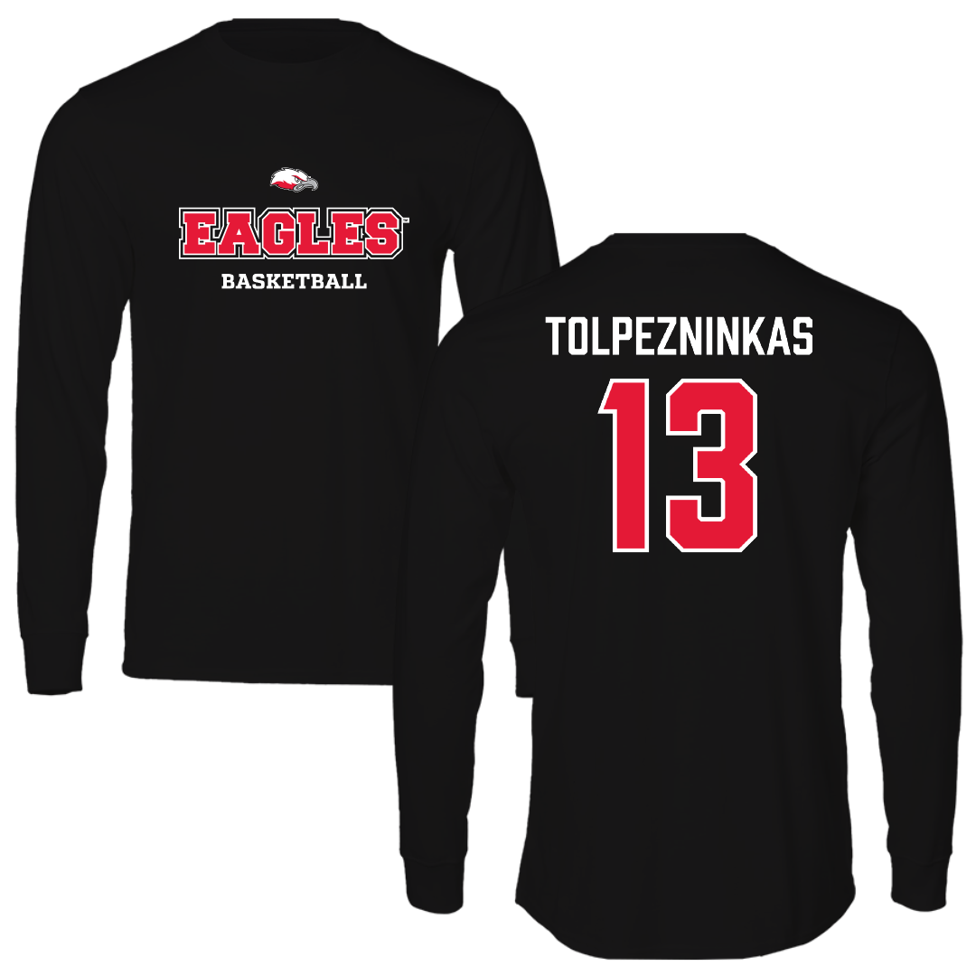 Biola University Basketball (M) Black Long Sleeve - #13 Mikah Tolpezninkas