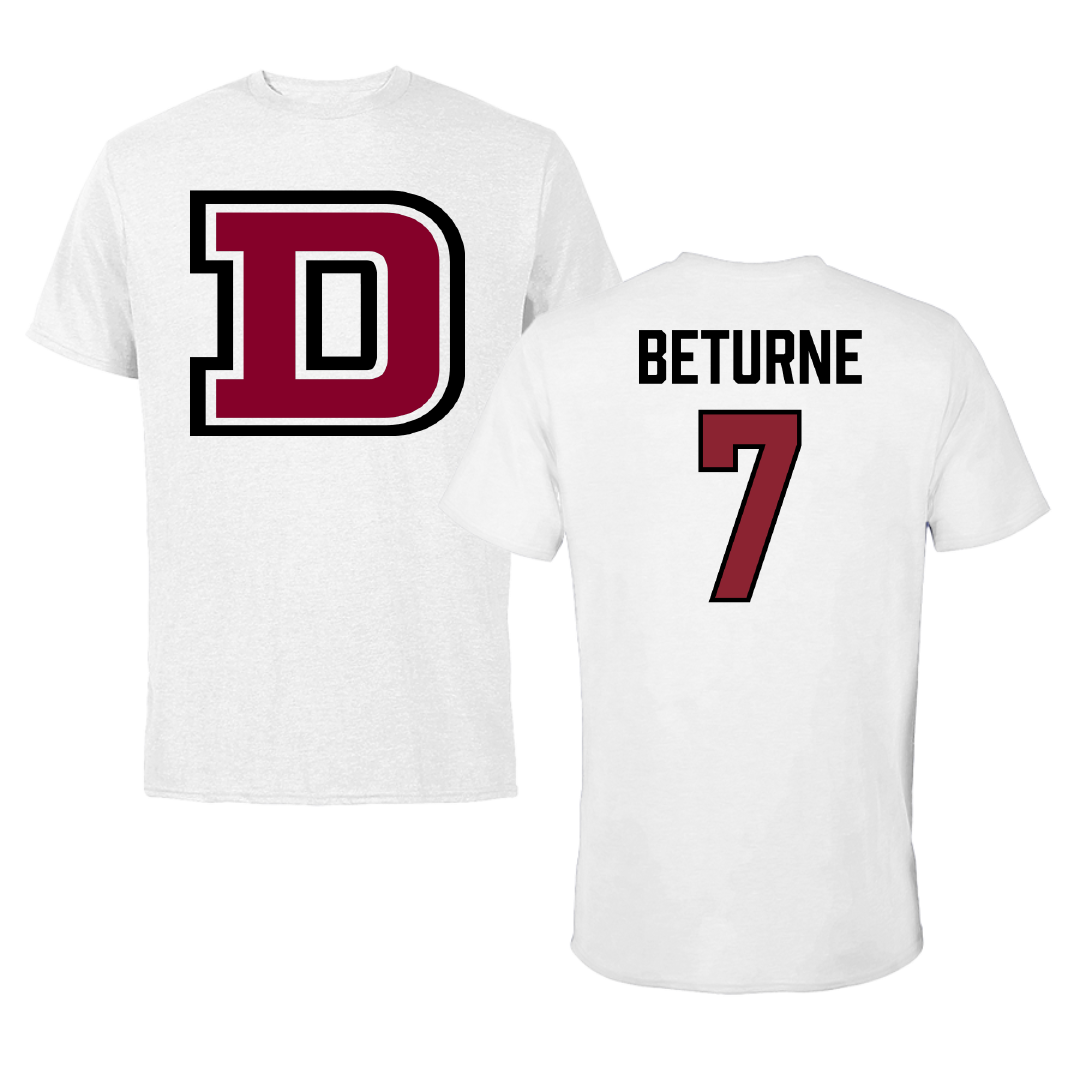 Dean College Soccer White Performance Tee - #7 Nathan Beturne