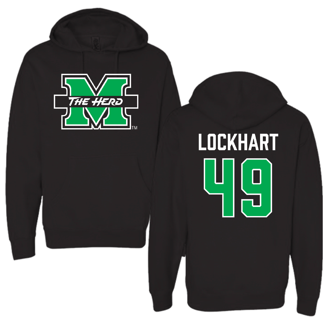 Marshall University Football Black Hoodie - #49 Mekhi Lockhart