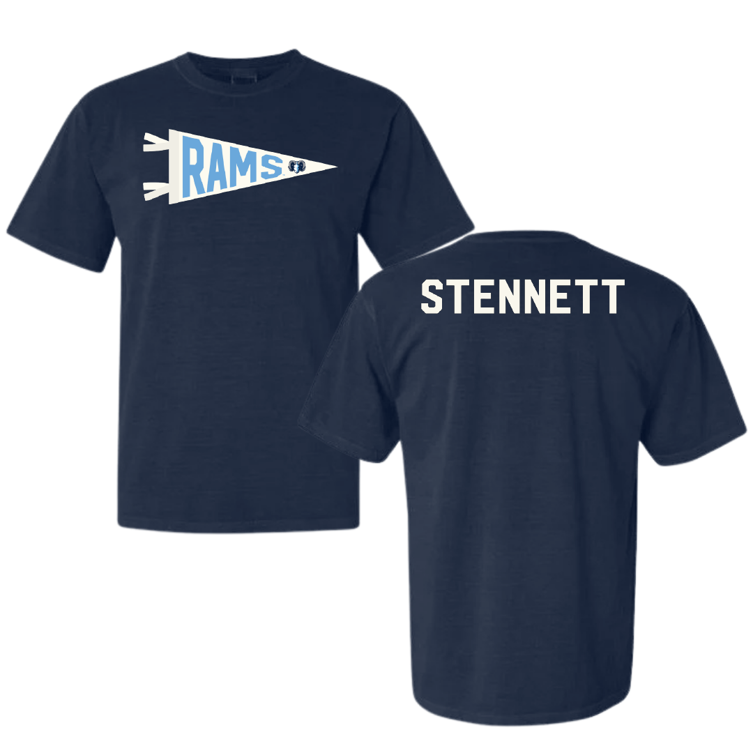 University of Rhode Island Golf Navy Pennant Comfort Colors Tee - Luke Stennett