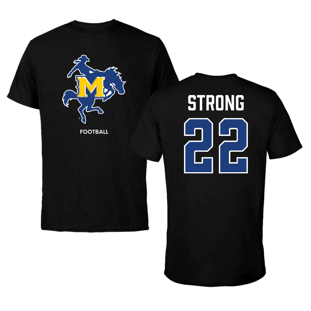 McNeese State University Football Black Performance Tee - #22 Bryce Strong