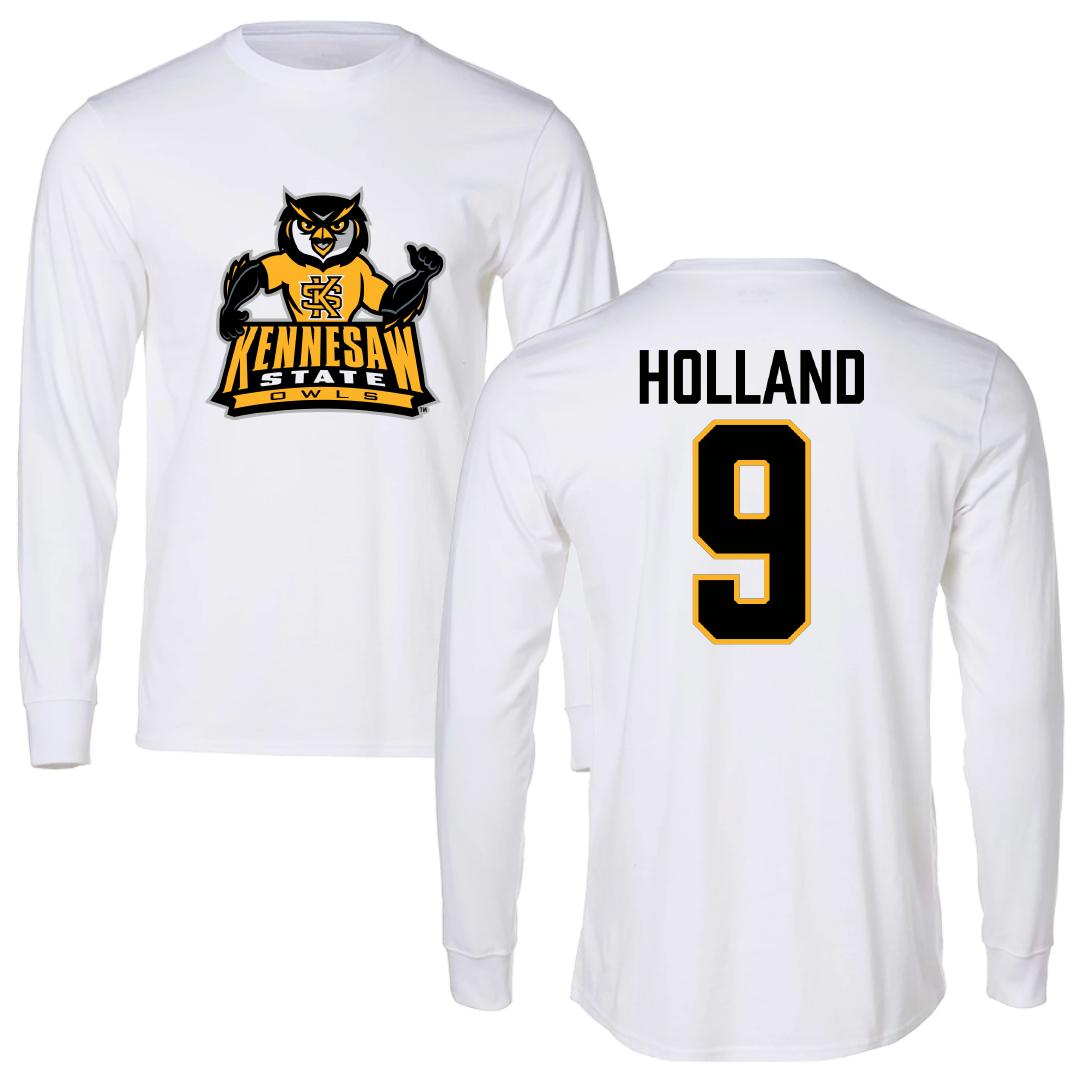 Kennesaw State University Basketball White Long Sleeve - #9 Eric Holland
