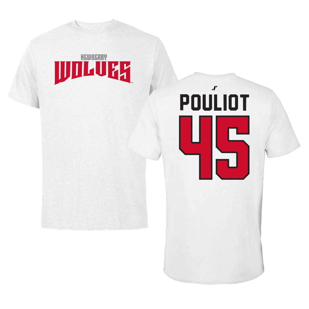 Newberry College Lacrosse White Classic Performance Tee - #45 Nathan Pouliot