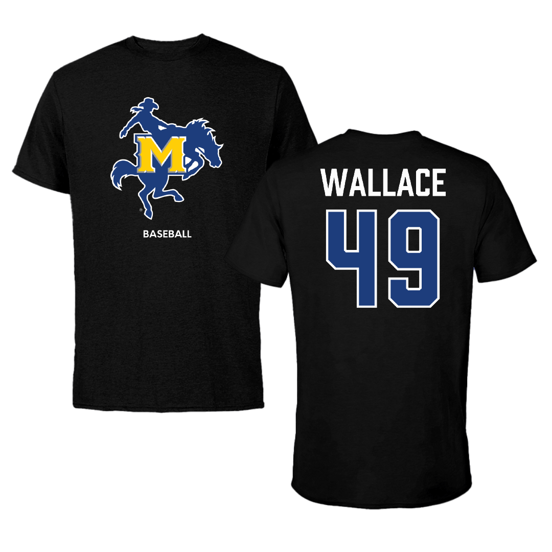 McNeese State University Baseball Black Tee - #49 Cade Wallace