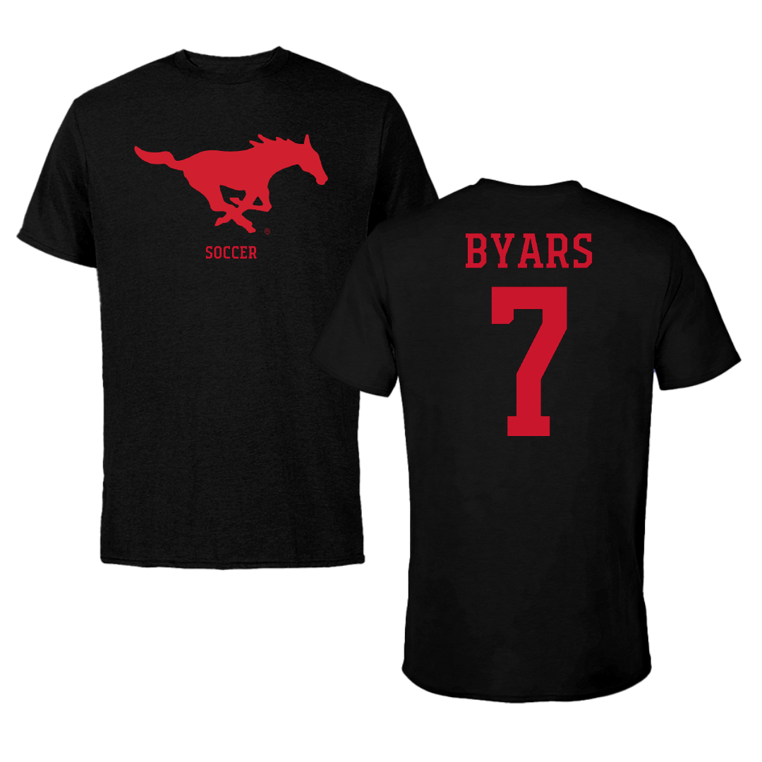 Southern Methodist University Soccer (W) Black Tee - #7 Truth Byars