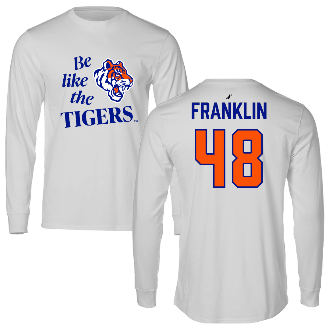 Savannah State University Baseball Light Gray Be Like Us Performance Long Sleeve - #48 Miles Franklin